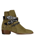 Amiri Men's Boots shoes Bandana Buckle suede anklechain