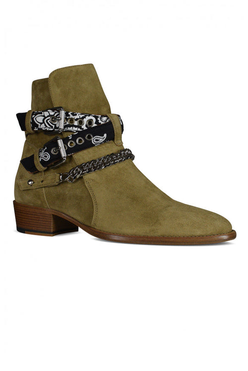 Amiri Men's Boots shoes Bandana Buckle suede anklechain