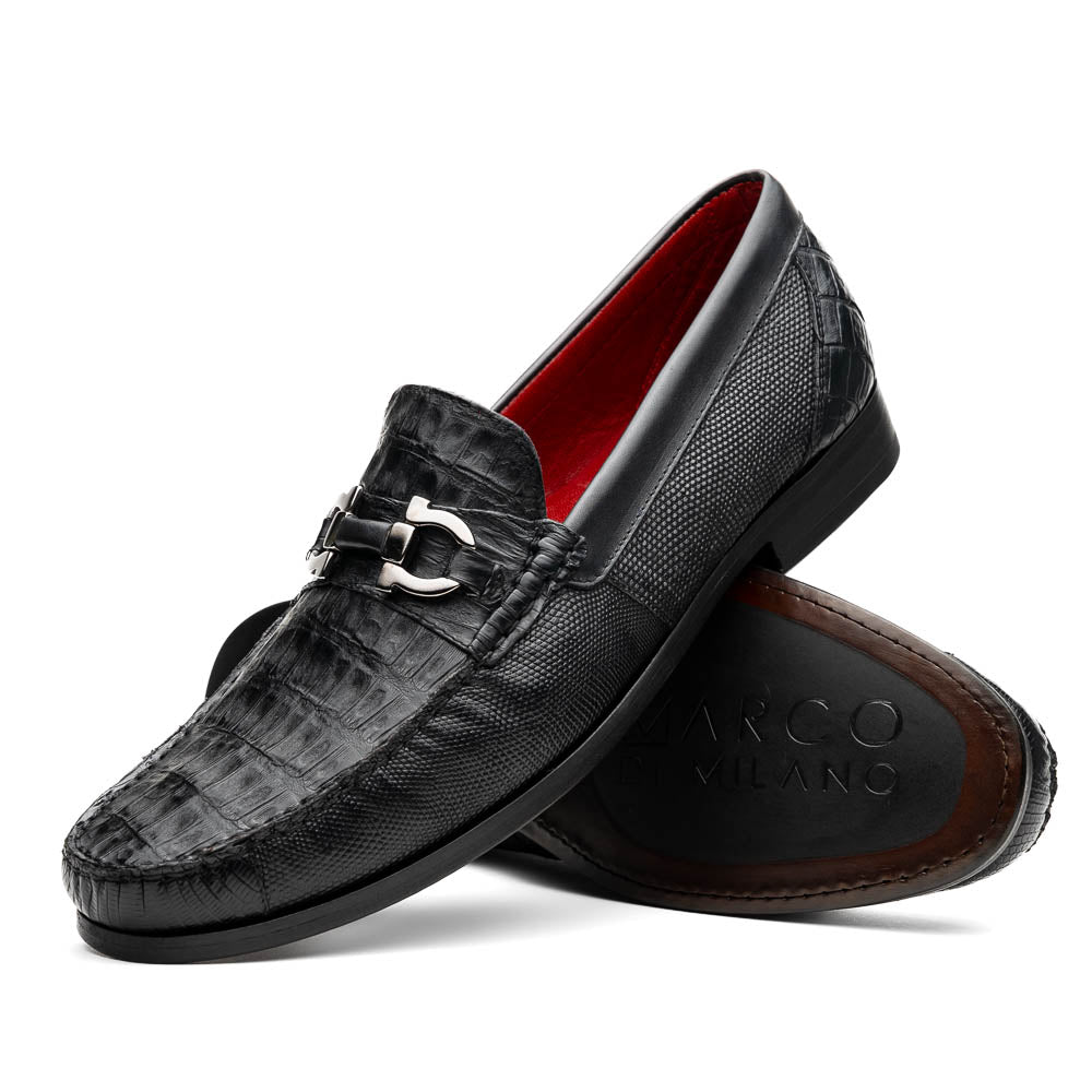 Adro Milano men's Caiman & Lizard skin bit loafers shoes casual dress