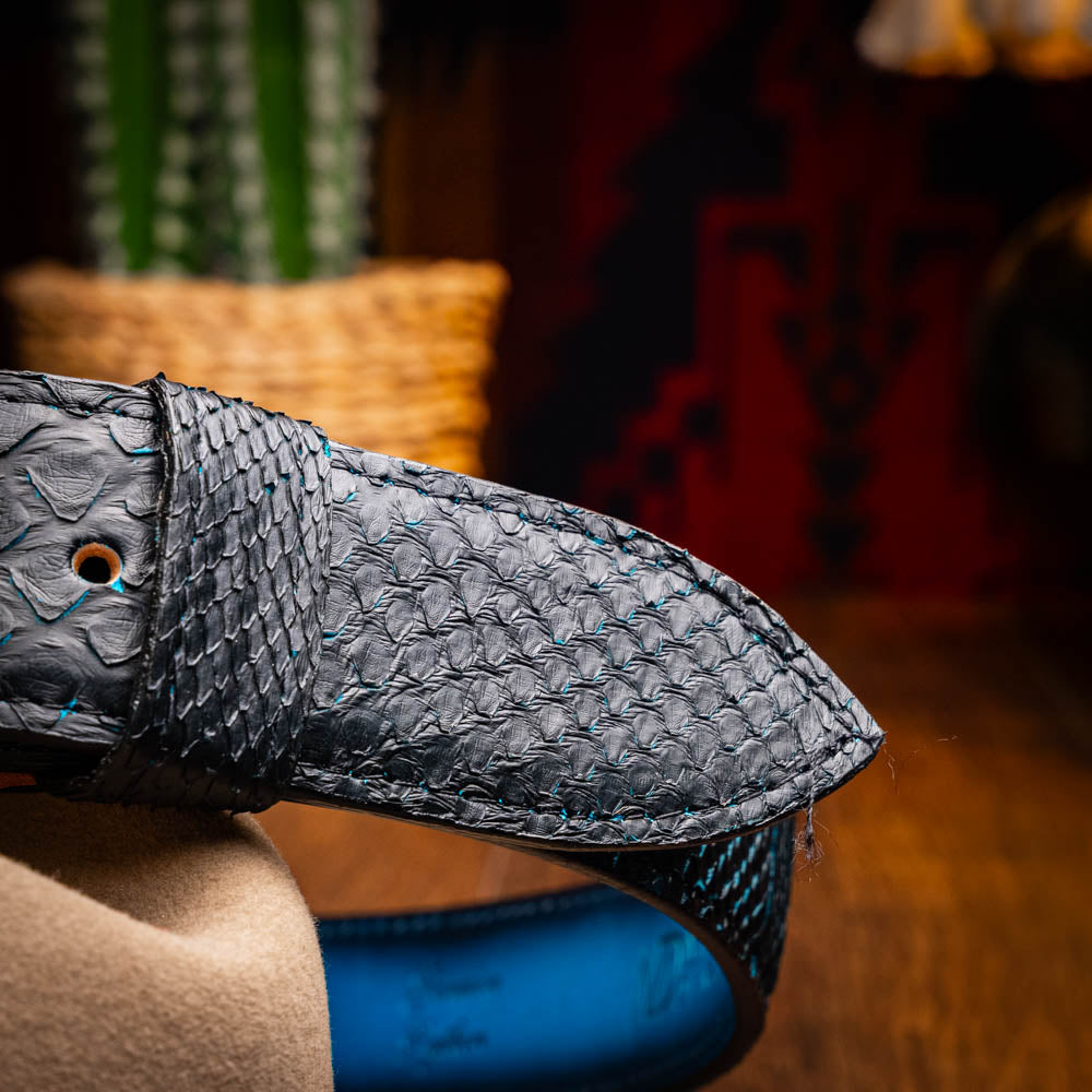 Marco di Milano Arkansas python skin Belt Black / Blue