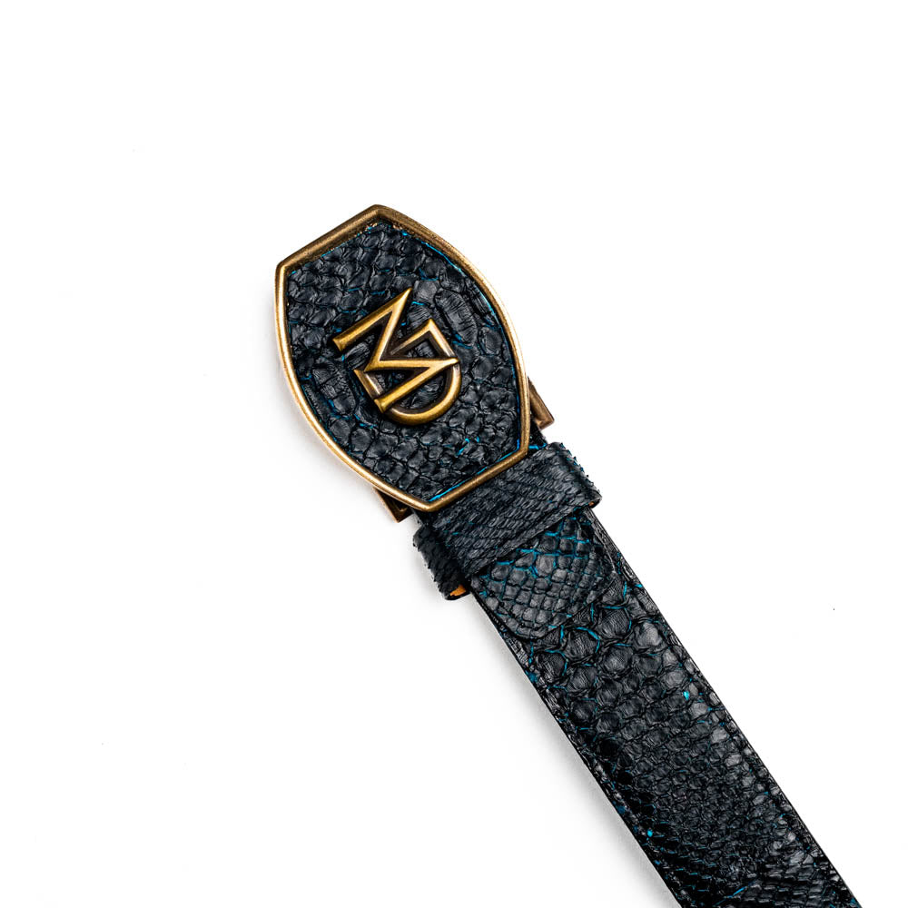 Marco di Milano Arkansas python skin Belt Black / Blue