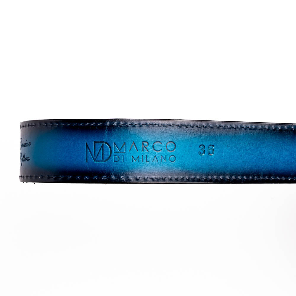 Marco di Milano Arkansas python skin Belt Black / Blue