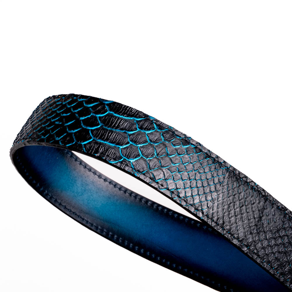 Marco di Milano Arkansas python skin Belt Black / Blue