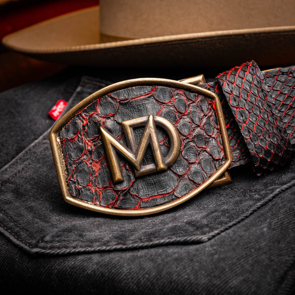 Marco di Milano Arkansas genuine Python snake Belt Black Cherry