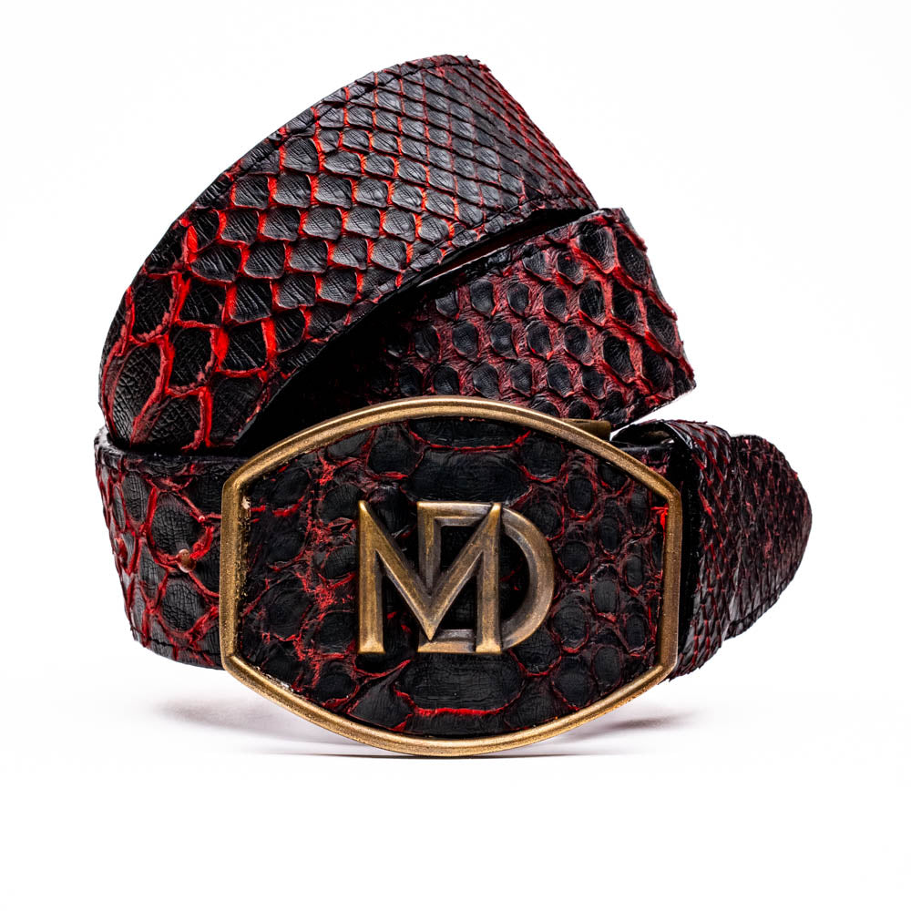 Marco di Milano Arkansas genuine Python snake Belt Black Cherry