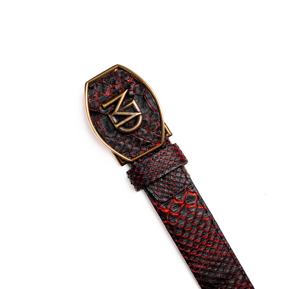 Marco di Milano Arkansas genuine Python snake Belt Black Cherry