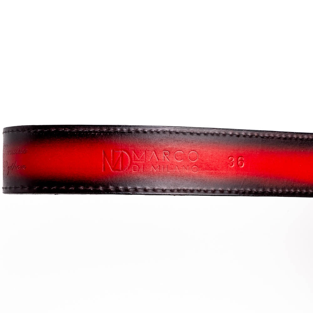 Marco di Milano Arkansas genuine Python snake Belt Black Cherry