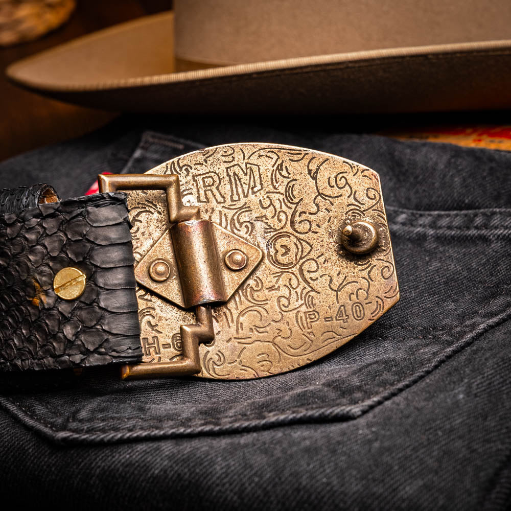 Marco di Milano Arkansas python skin Belt Black