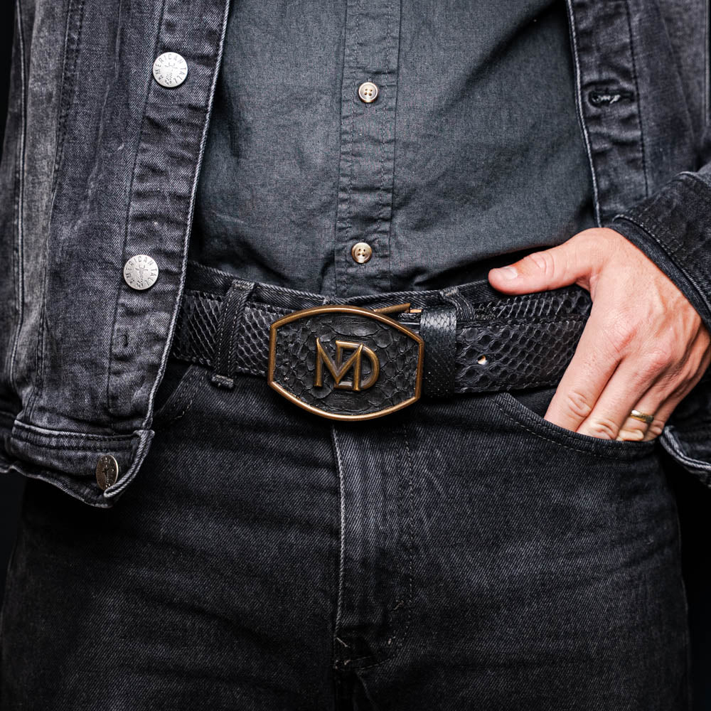 Marco di Milano Arkansas python skin Belt Black