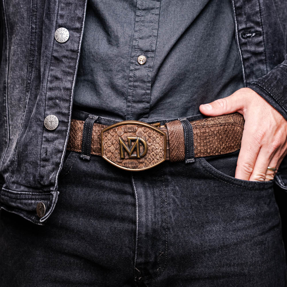 Marco Di Milano Arkansas men's Belt Brown snake skin python