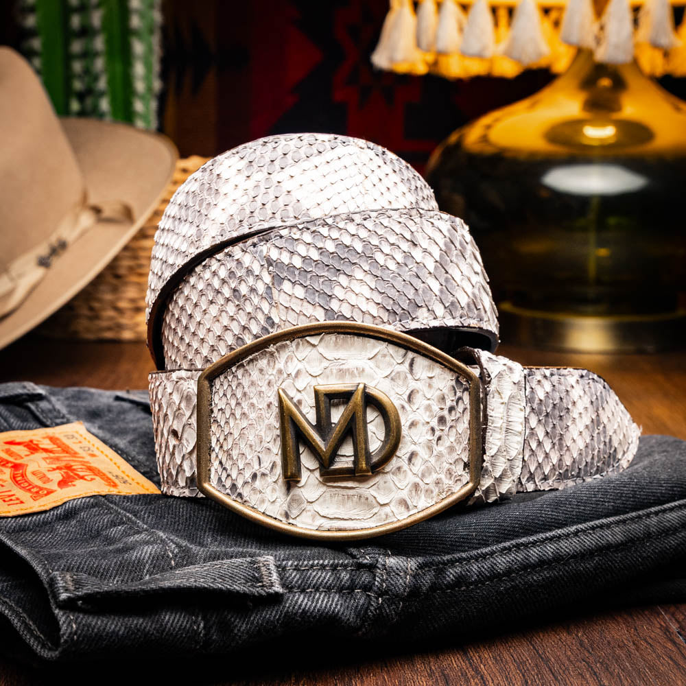 Marco Di Milano Arkansas Belt genuine natural Python snake skin men's