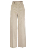 Brunello Cucinelli ladies Fluid Corduroy Sartorial Track Trousers wide leg cords pants