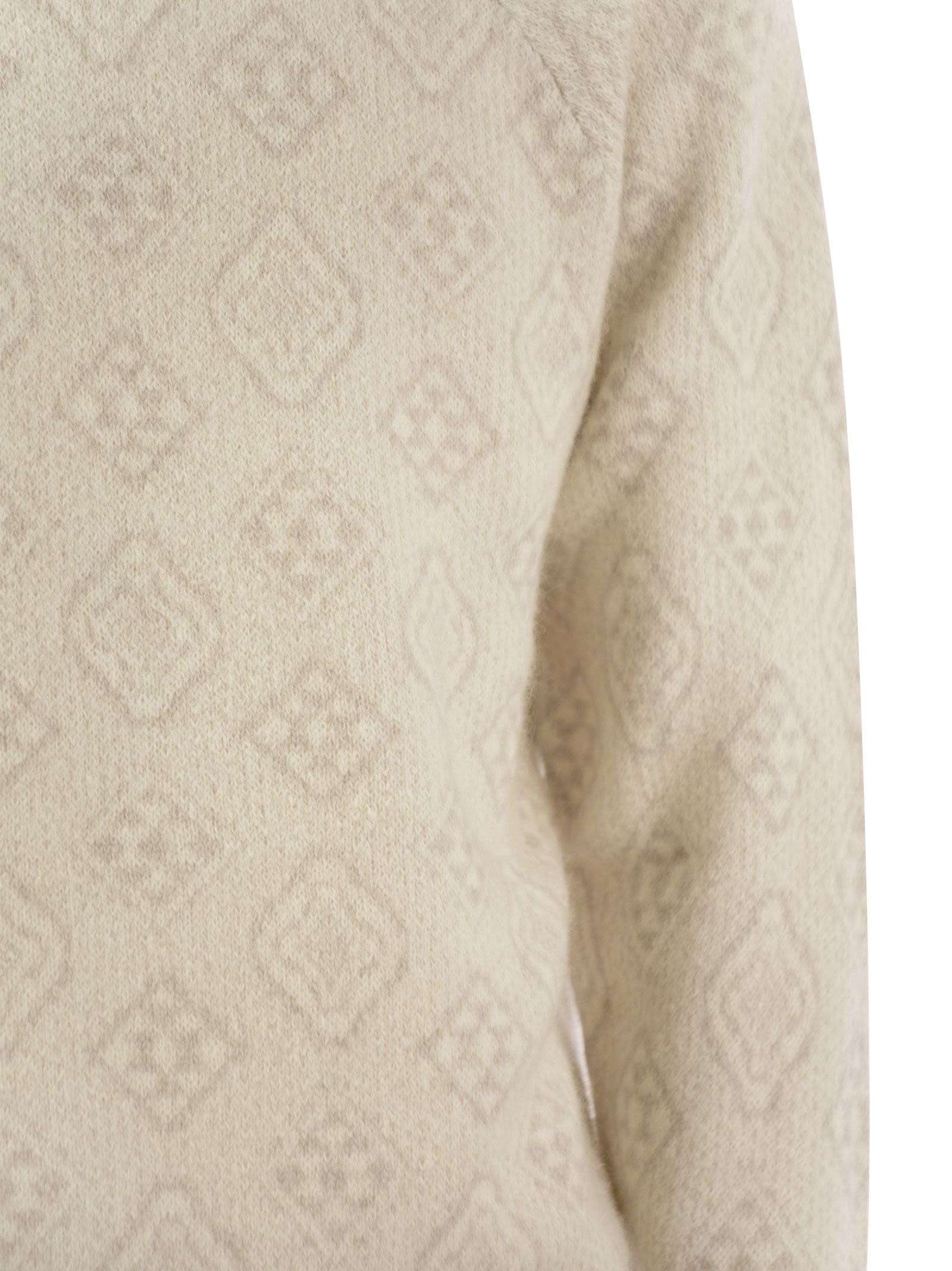 Brunello Cucinelli Men's Geometric Jacquard Turtleneck Sweater In Alpaca, Cotton And Wool