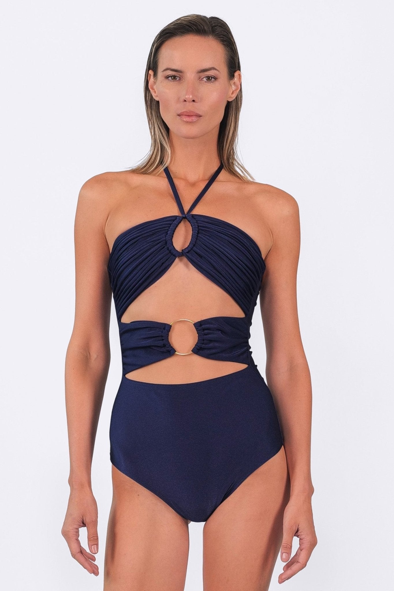 ATHENE ONE-PIECE Swimsuit SPF 50 18K gold plated hardware Macrame Luxury