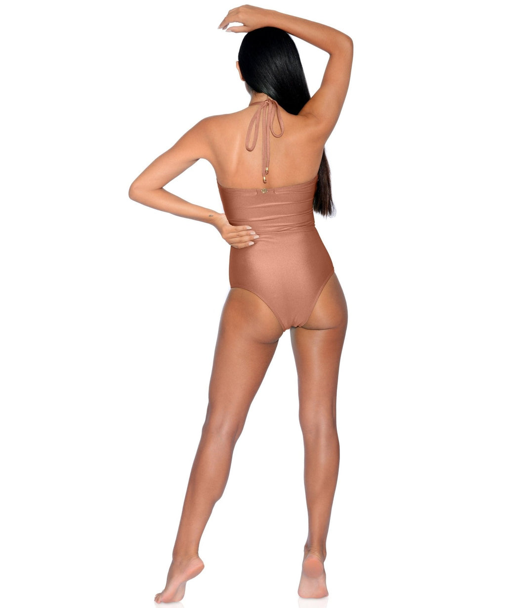 ATHENE ONE-PIECE Swimsuit SPF 50 18K gold plated hardware Macrame Luxury