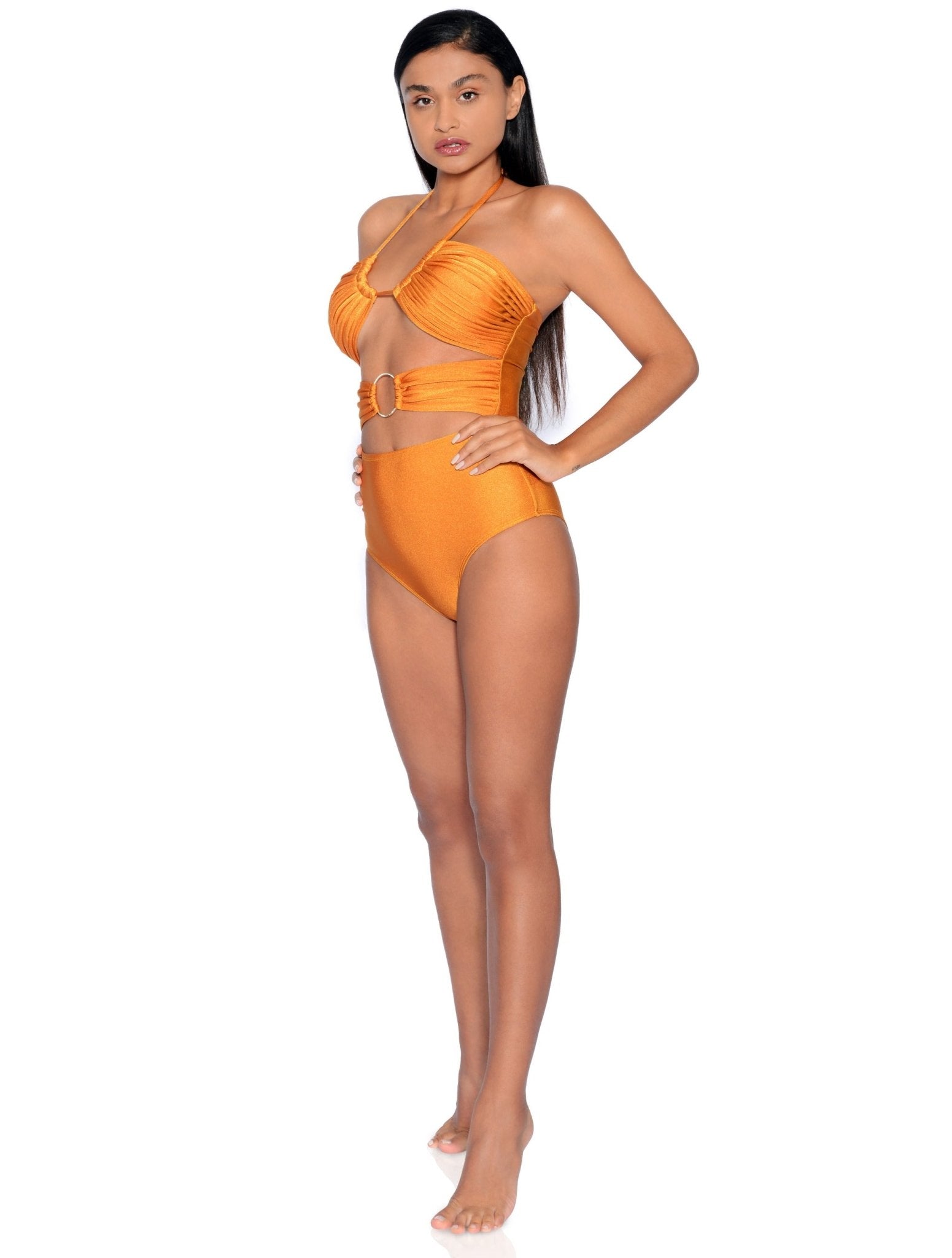 ATHENE ONE-PIECE Swimsuit SPF 50 18K gold plated hardware Macrame Luxury