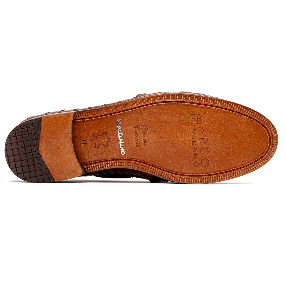 Bianchi Bay Apache Marco di Milano Genuine Caiman Crocodile Loafers Shoes Men's