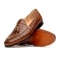 Bianchi Bay Apache Marco di Milano Genuine Caiman Crocodile Loafers Shoes Men's