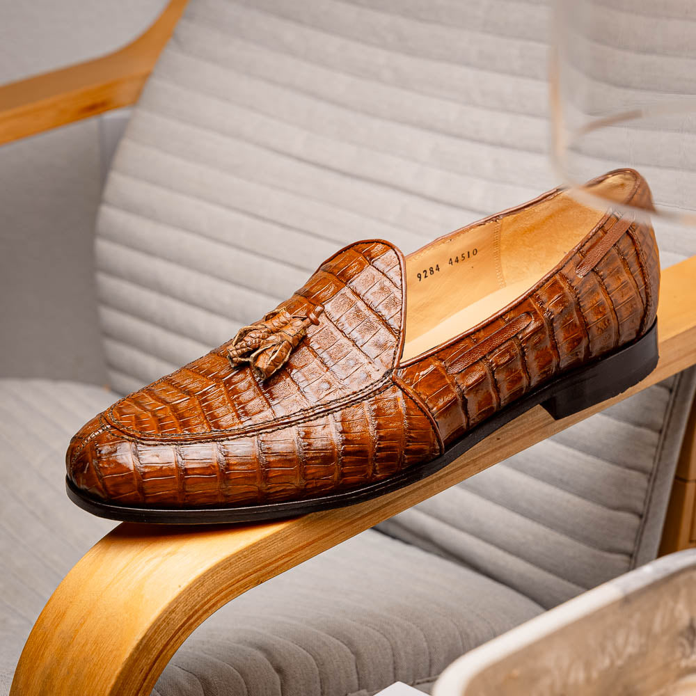 Bianchi Bay Apache Marco di Milano Genuine Caiman Crocodile Loafers Shoes Men's