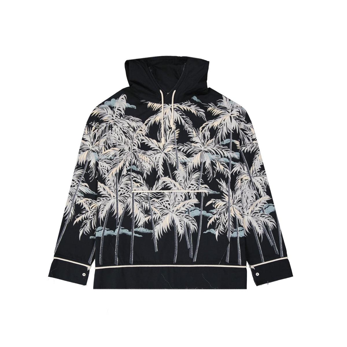 Palm Angels Hooded Printed Shirt Men's hoodie sweatshirt