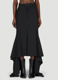 Balenciaga ladies Godet Draped Skirt asymmetric black