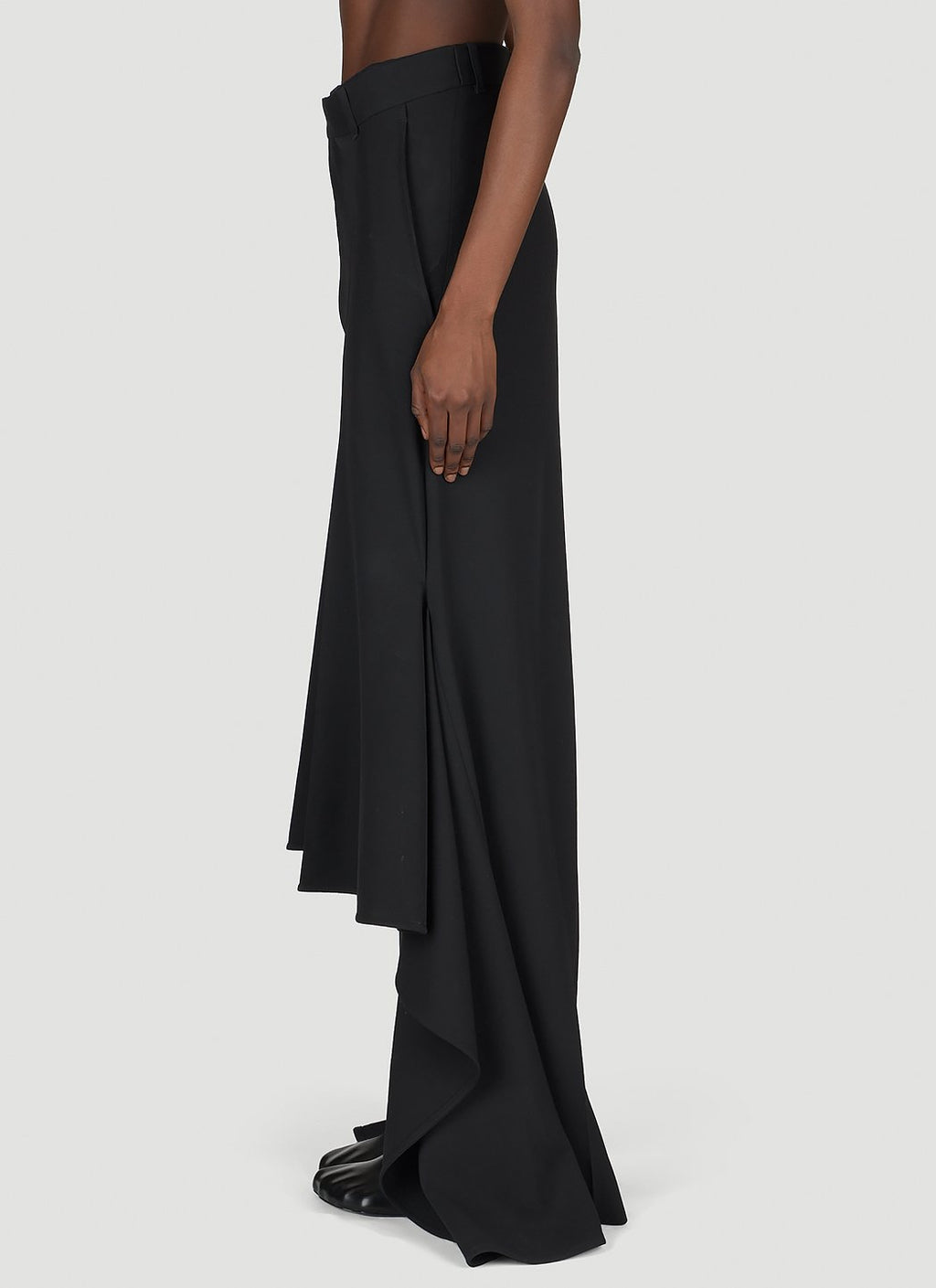 Balenciaga ladies Godet Draped Skirt asymmetric black