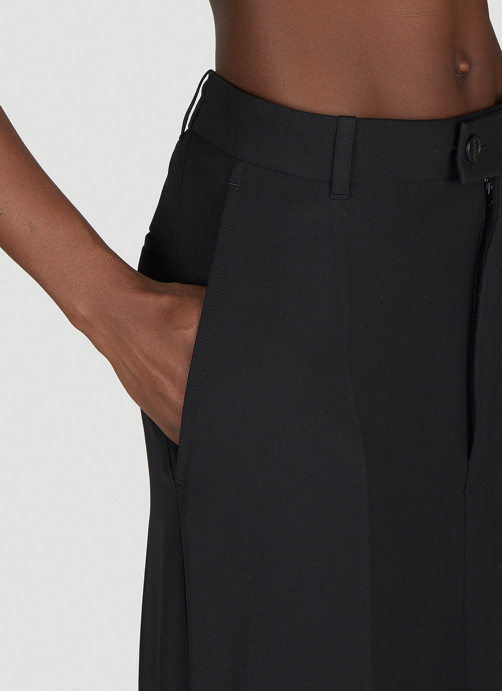 Balenciaga ladies Godet Draped Skirt asymmetric black