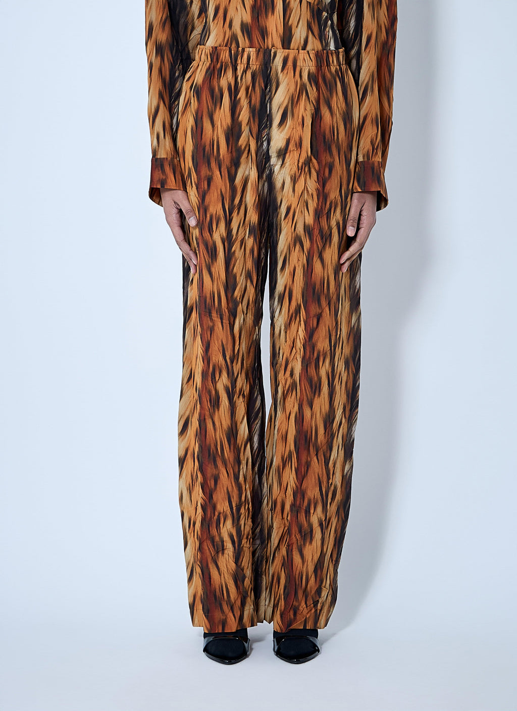 Balenciaga Ladies Ai Croc Silk satin Pants slacks trousers