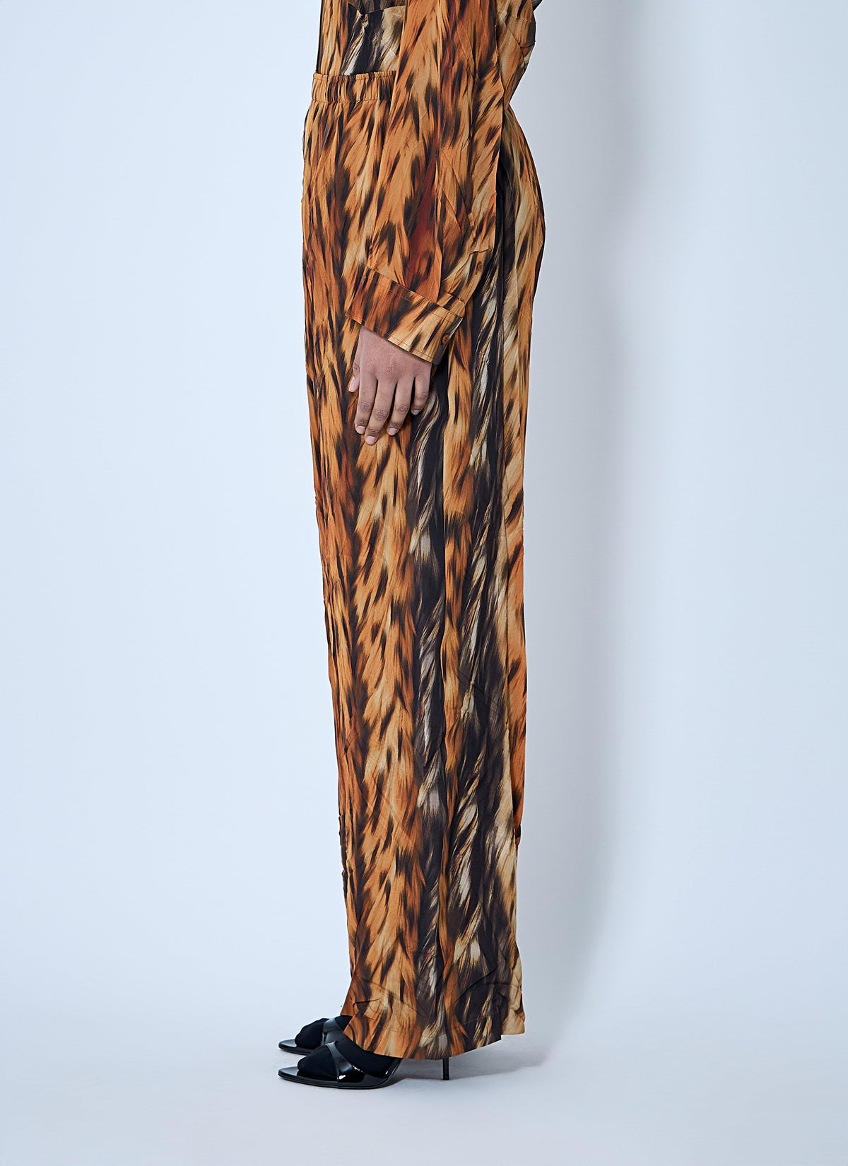 Balenciaga Ladies Ai Croc Silk satin Pants slacks trousers