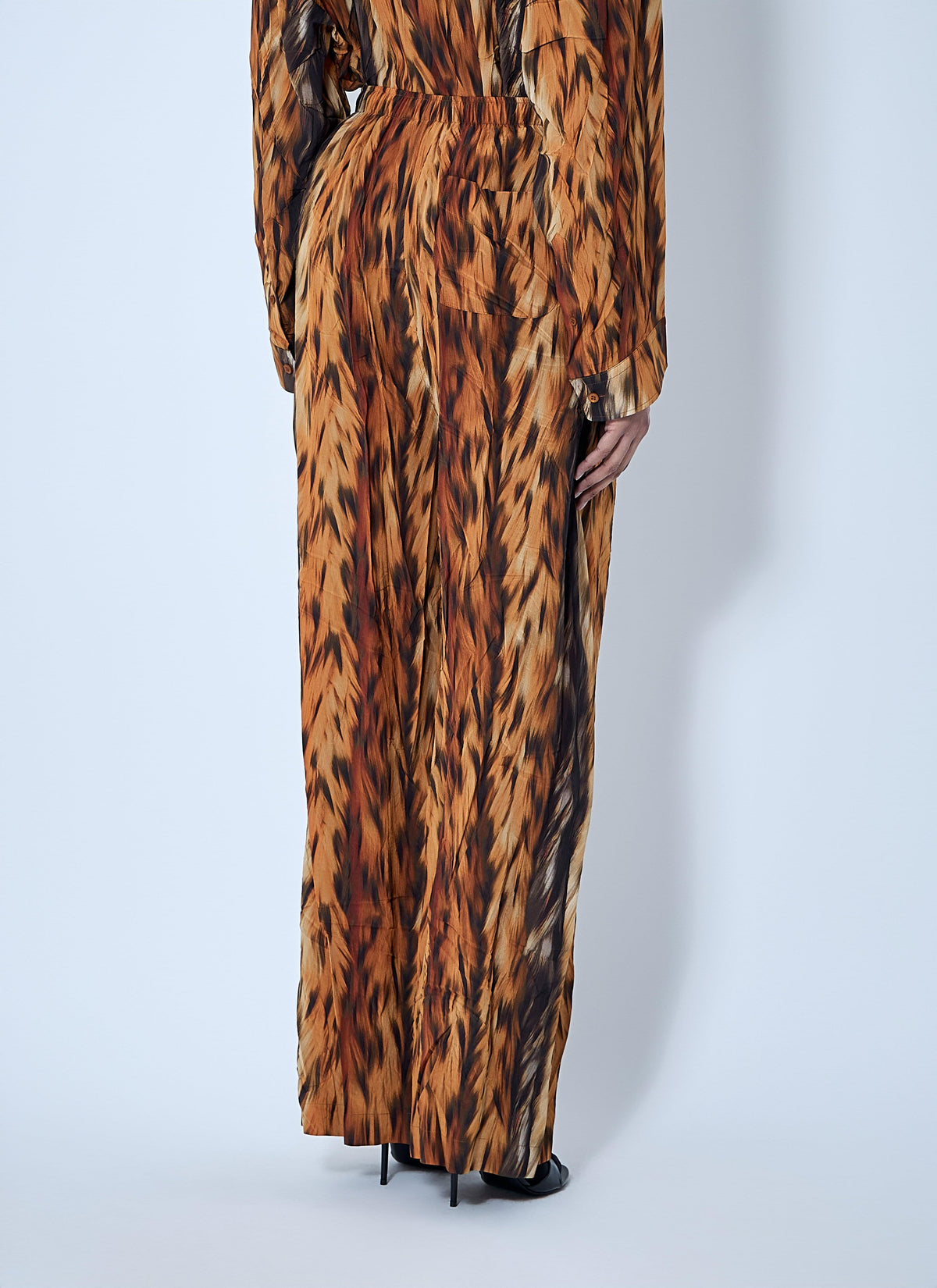 Balenciaga Ladies Ai Croc Silk satin Pants slacks trousers