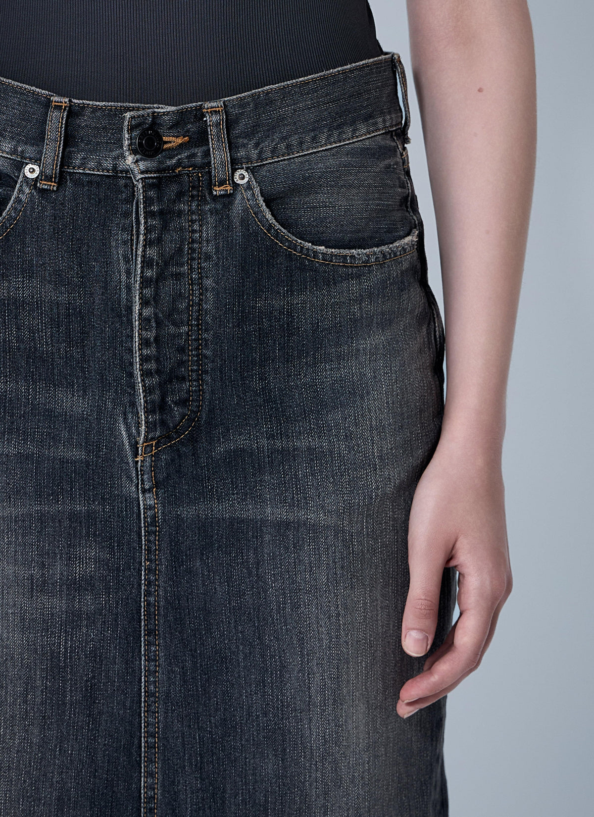 Balenciaga Ladies rear Lace-Up denim jean Skirt