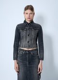 Balenciaga Ladies Lace-Up Back Denim Jacket Jean