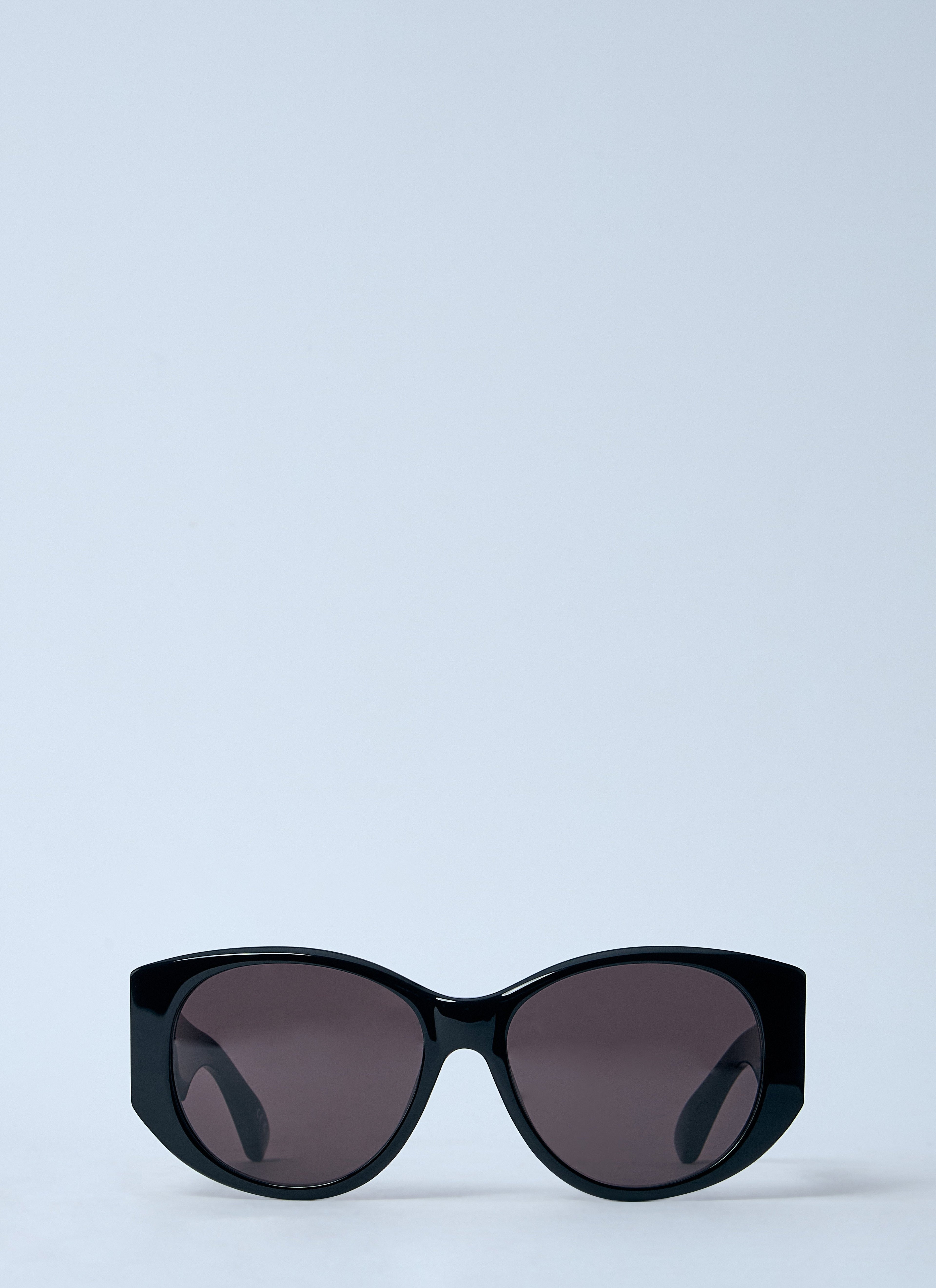 Balenciaga ladies Nano Round Sunglasses black side logo