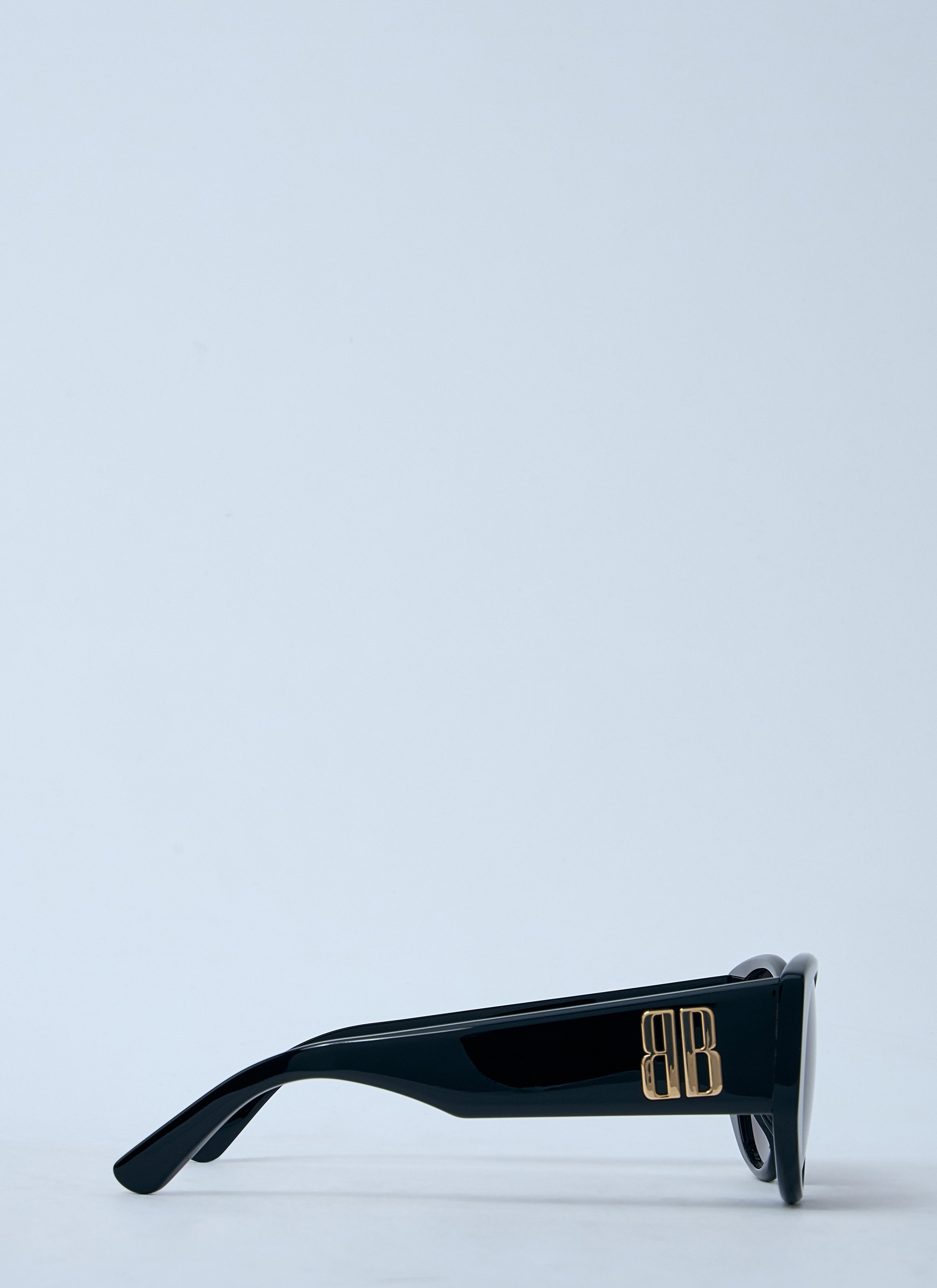 Balenciaga ladies Nano Round Sunglasses black side logo