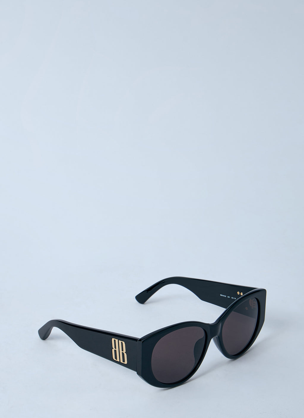 Balenciaga ladies Nano Round Sunglasses black side logo