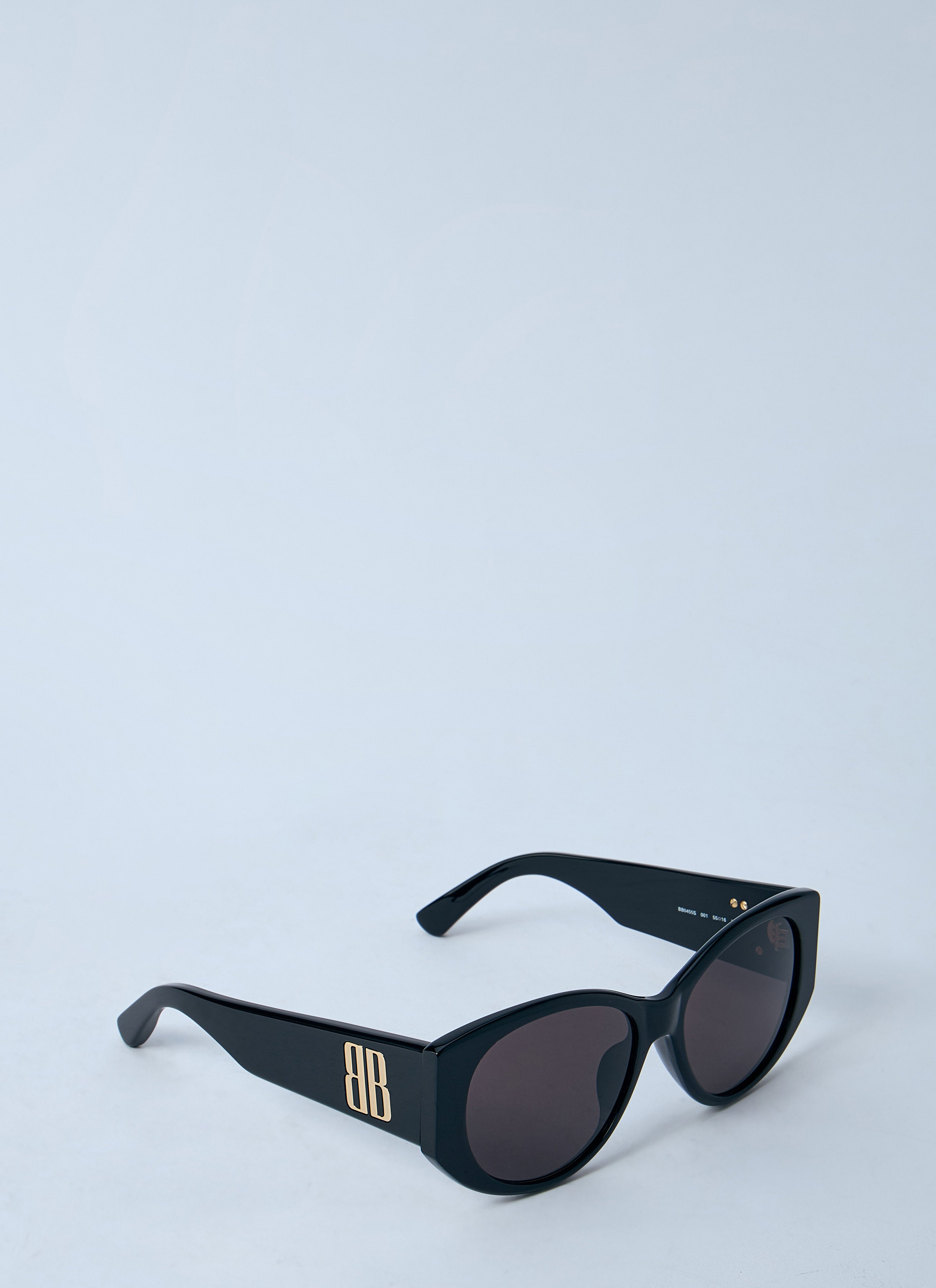 Balenciaga ladies Nano Round Sunglasses black side logo
