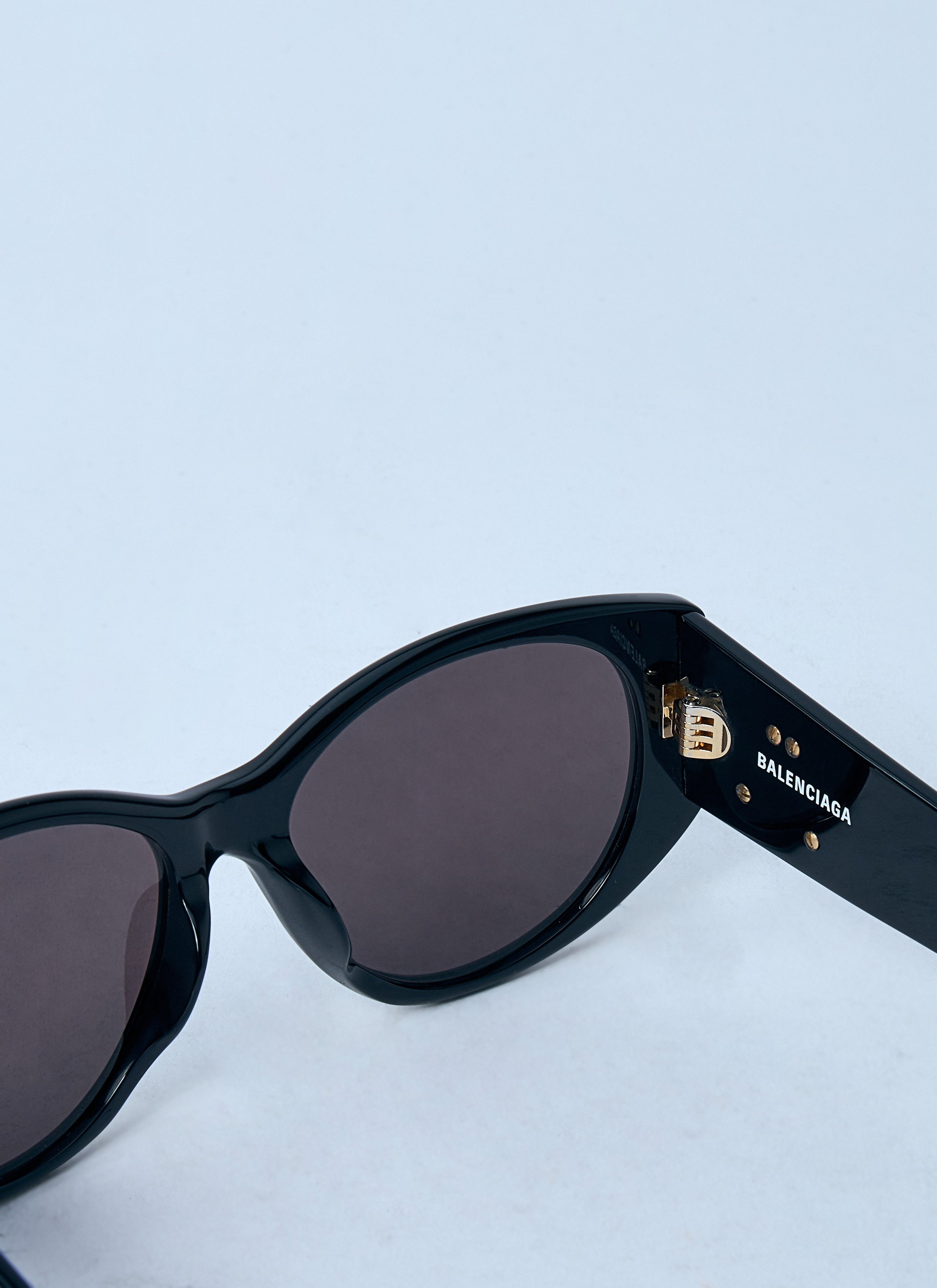 Balenciaga ladies Nano Round Sunglasses black side logo