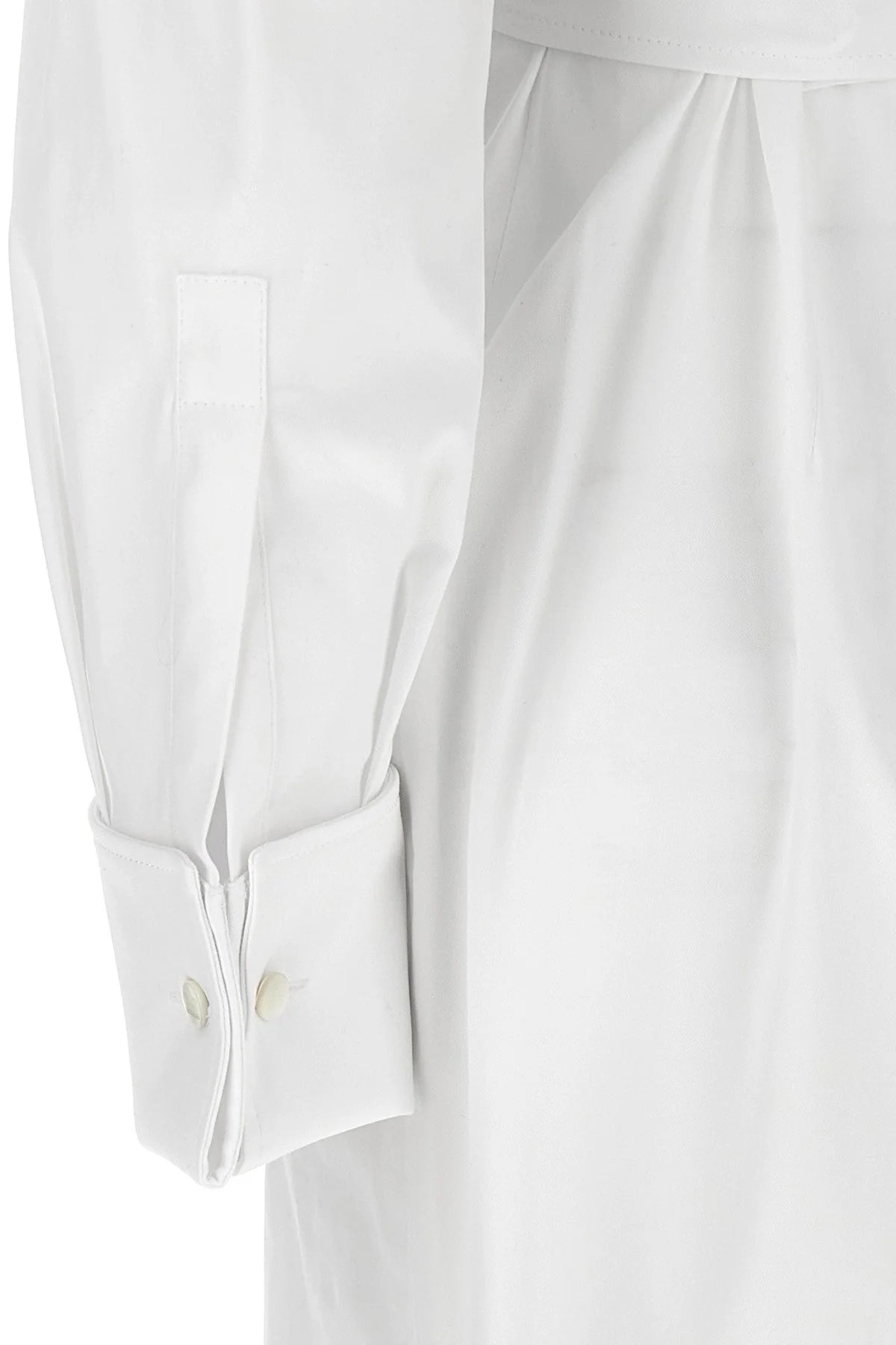 Max Mara ladies 'Balzac' shirt Dress white tailored pleat long