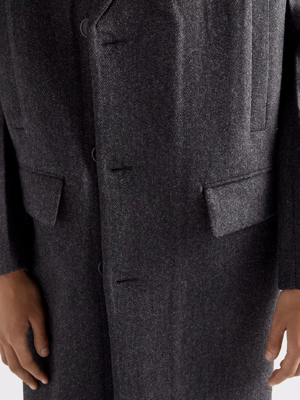 Prada Men's Wool Overcoat Trench Gray knee length