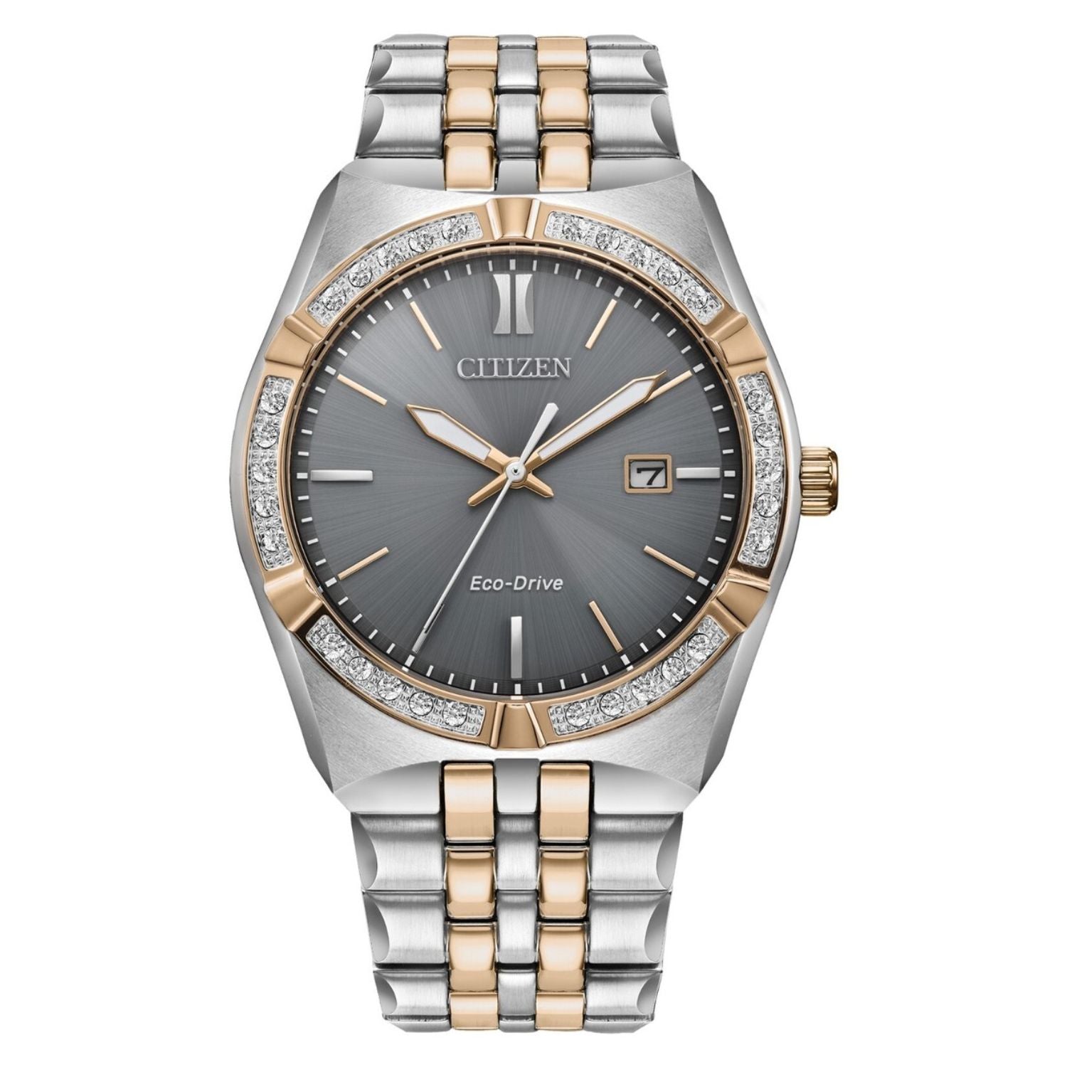 Citizen Men's Eco-drive watch silver gold 2-tone water resistant