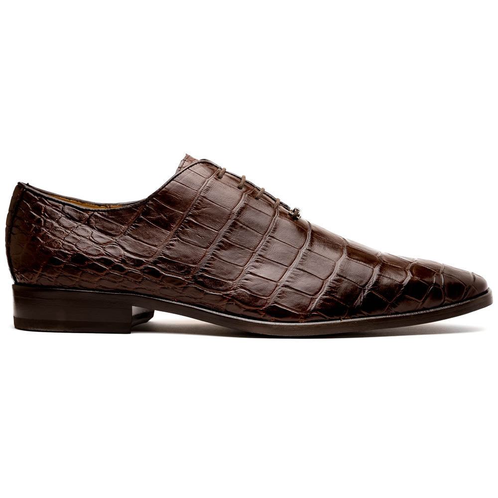 Bono Brown Genuine alligator oxfords dress shoes men's Milano casual