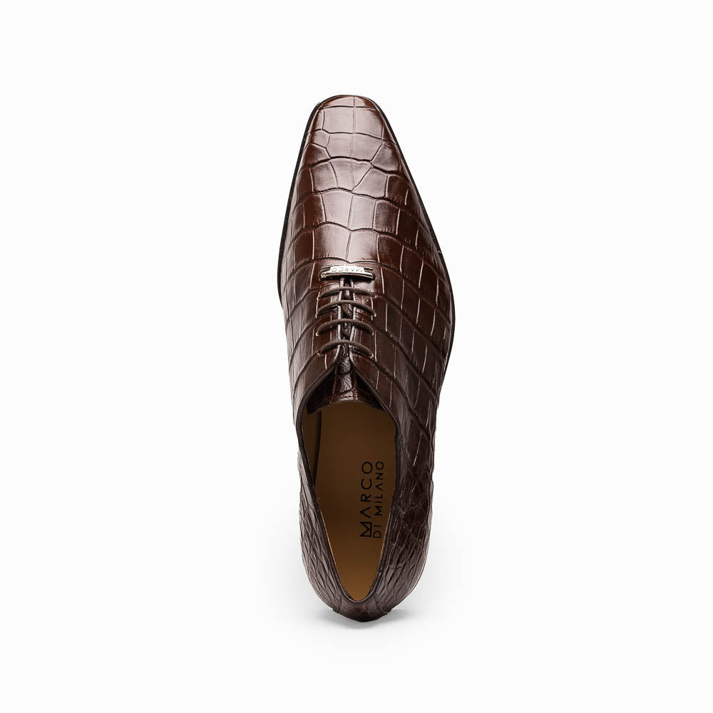 Bono Brown Genuine alligator oxfords dress shoes men's Milano casual