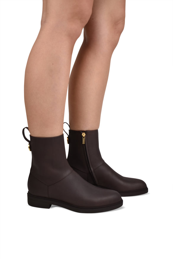 Loro Piana ladies Kilda Boots brown leather ankle booties shoes