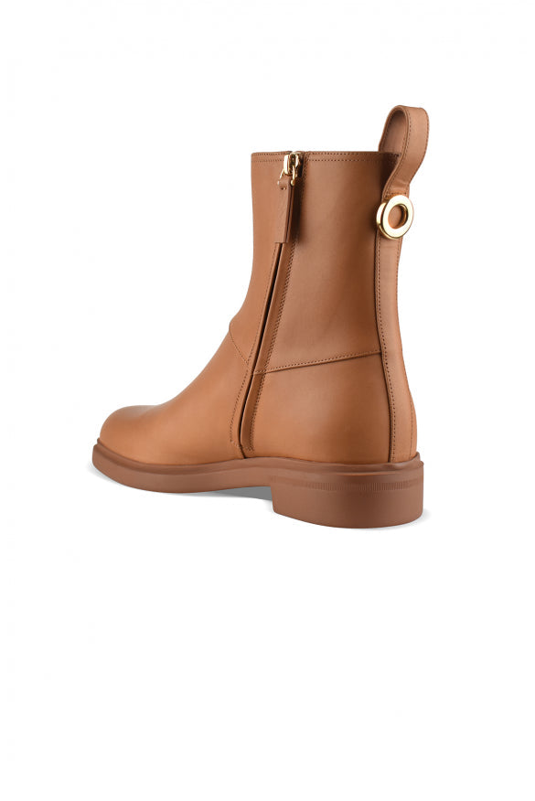 Loro Piana ladies camel Kilda Boots waxed leather