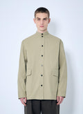 Bottega Veneta Men's Light-Cotton Twill Overshirt tan cream jacket