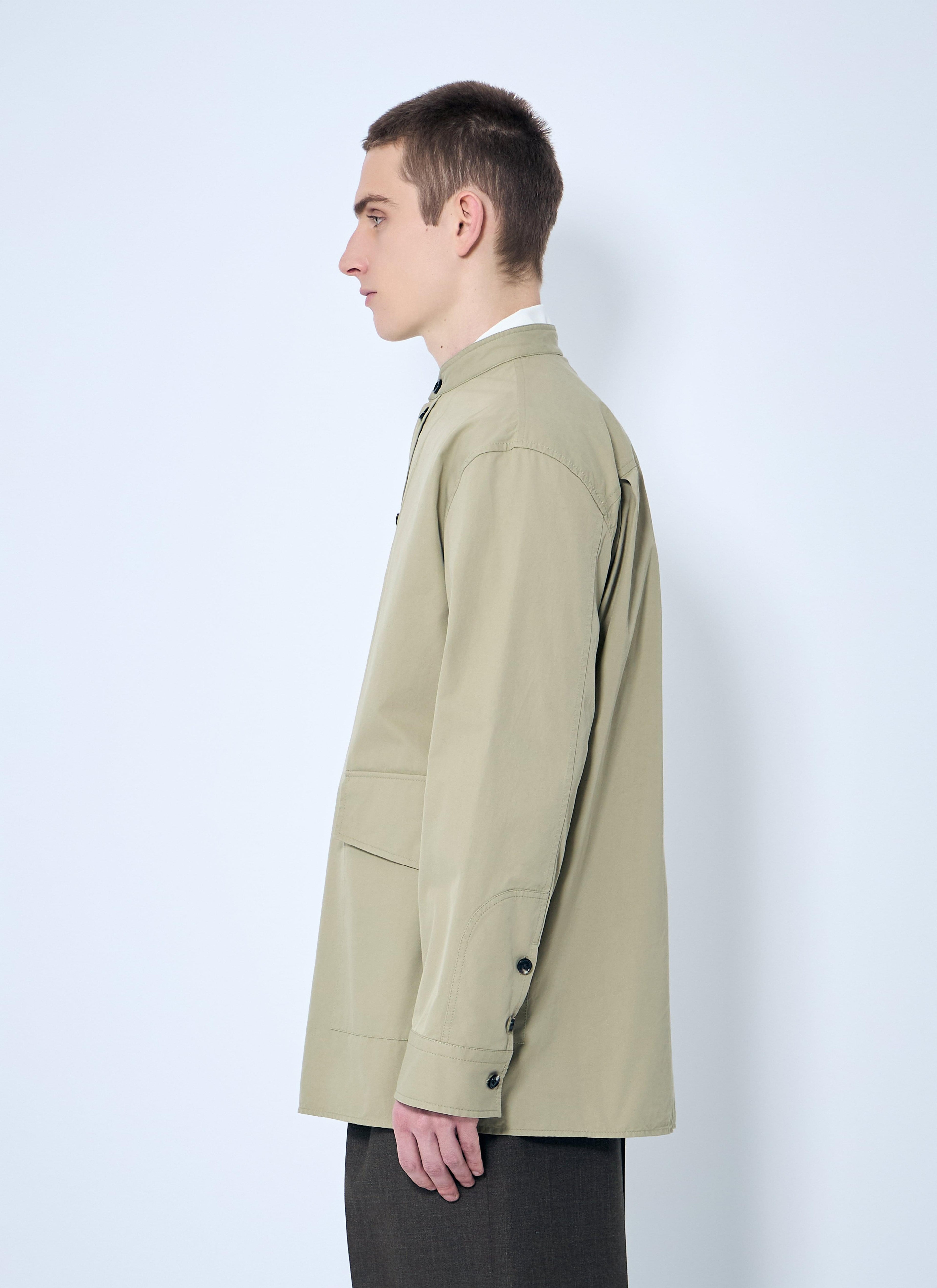 Bottega Veneta Men's Light-Cotton Twill Overshirt tan cream jacket