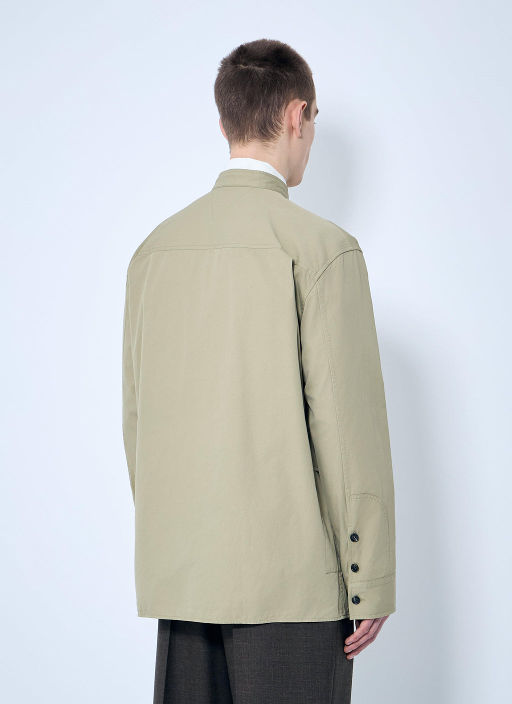 Bottega Veneta Men's Light-Cotton Twill Overshirt tan cream jacket