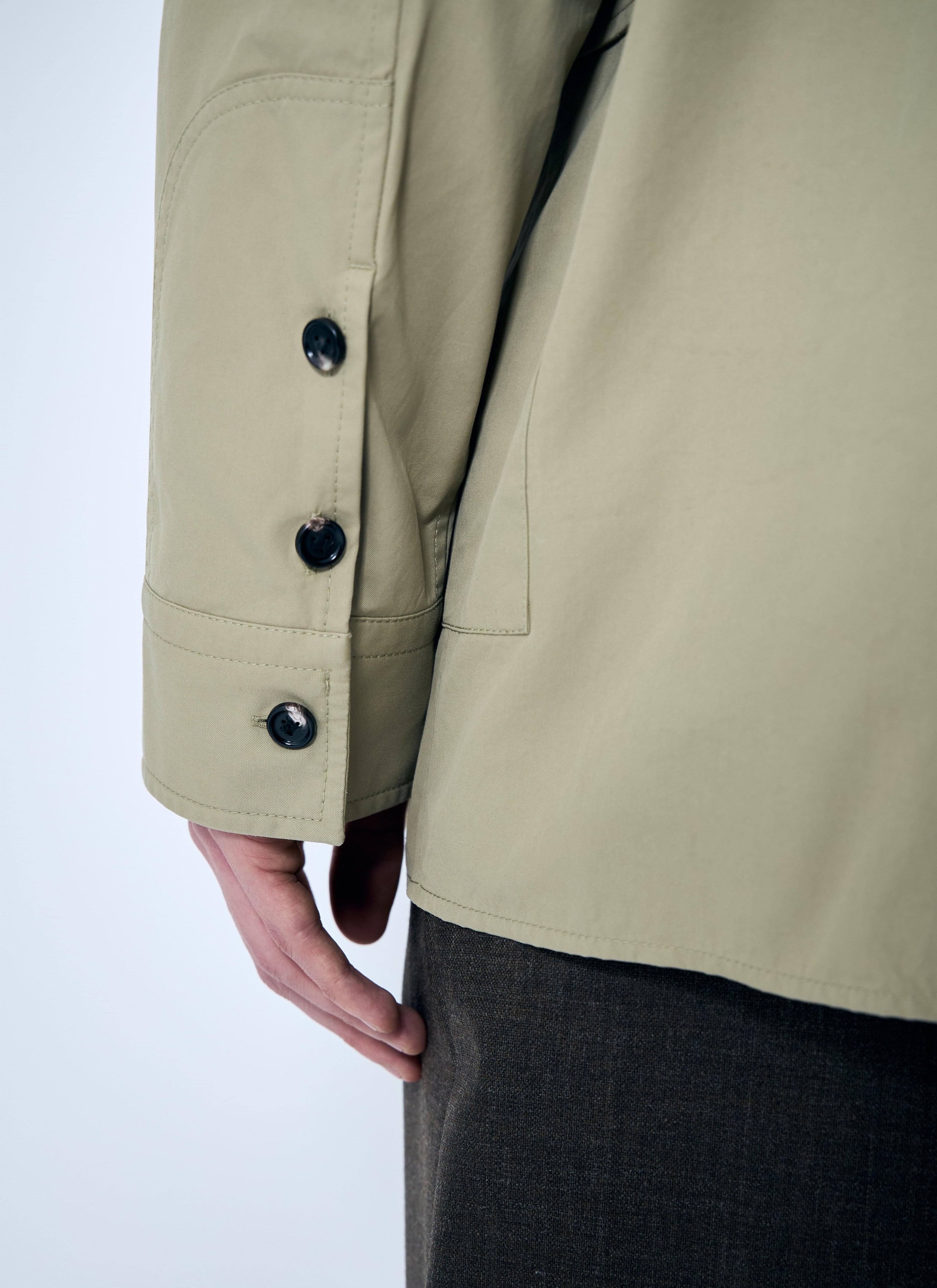 Bottega Veneta Men's Light-Cotton Twill Overshirt tan cream jacket