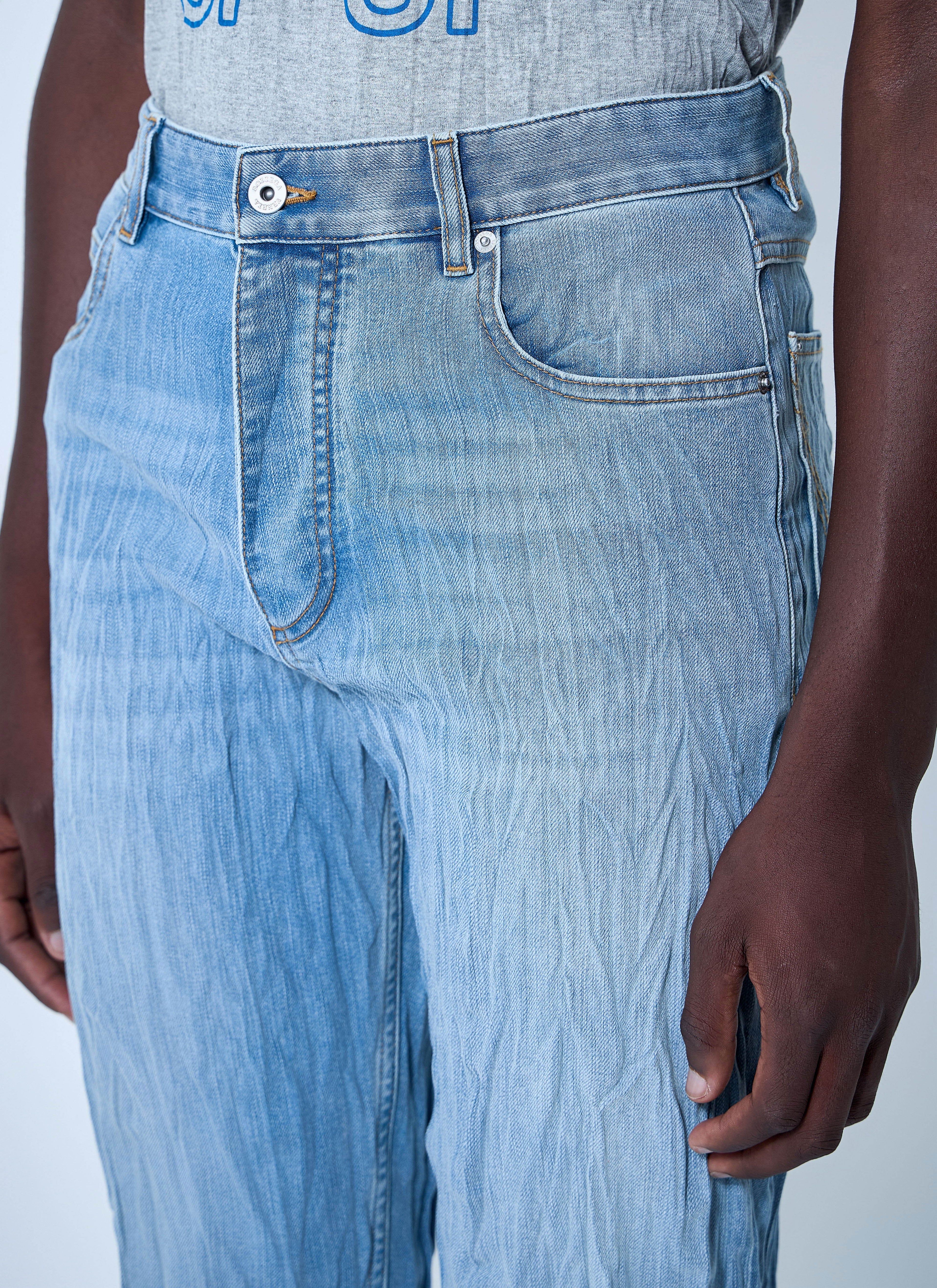 Bottega Veneta Men's Crushed blue Jeans denim pants