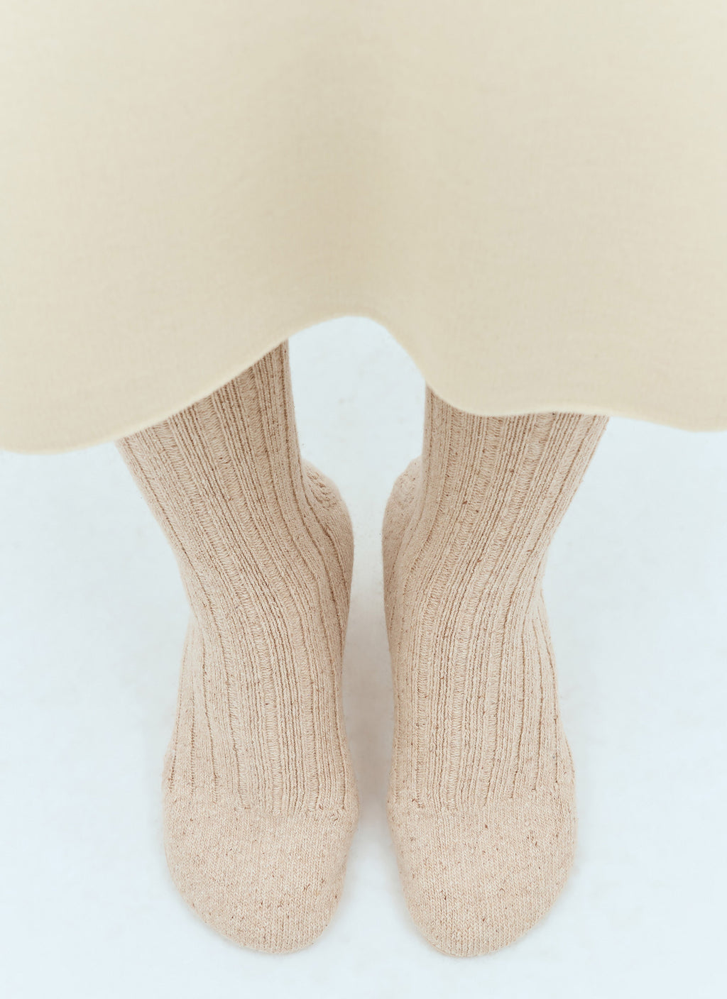 Bottega Veneta Ladies Atomic Boots knitted construction beige cream heels